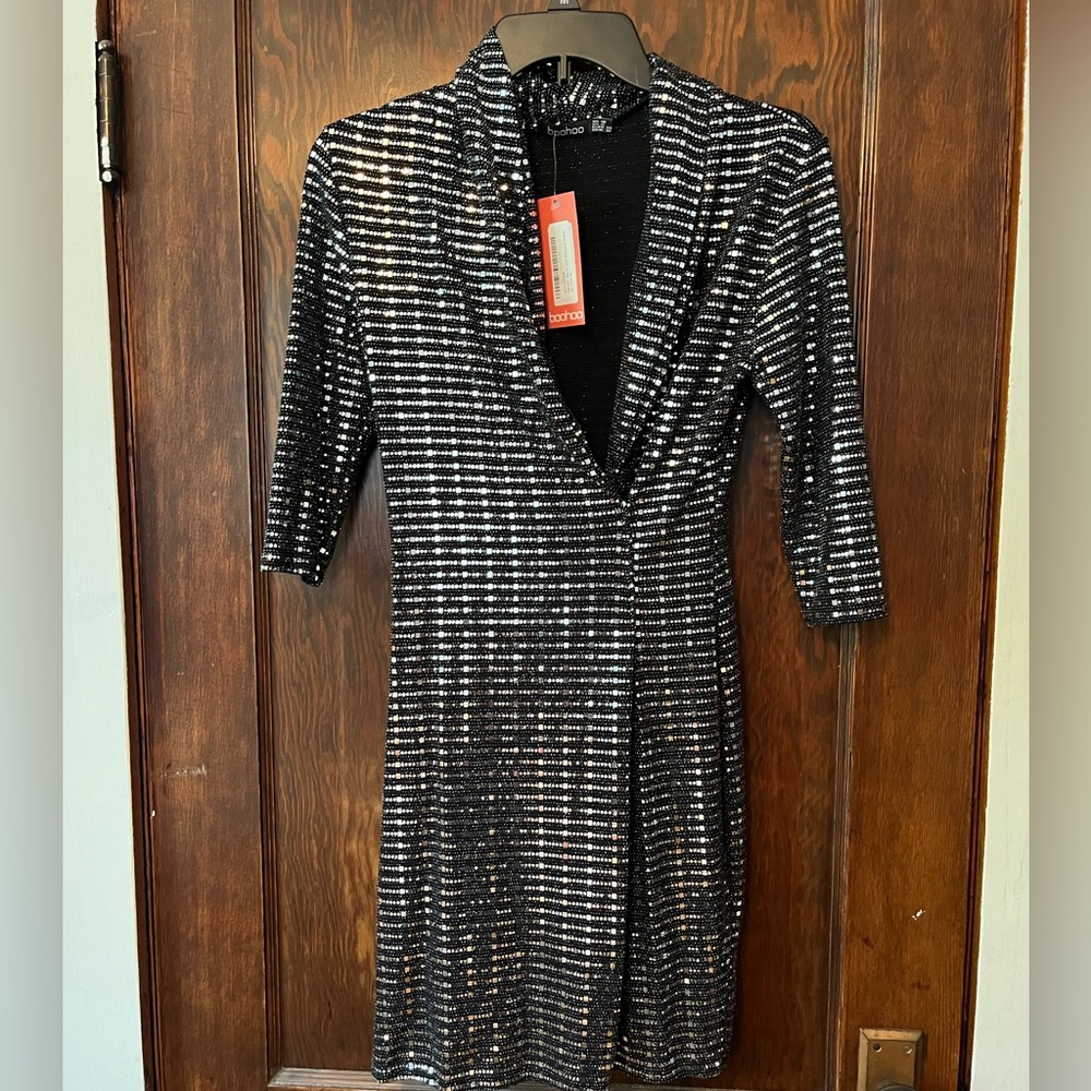 Metallic Blazer Mini Bodycon Dress